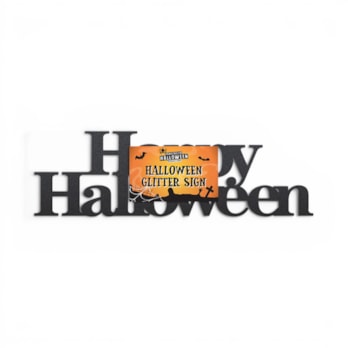 Wholesale Happy Halloween Black Glitter Sign | Wholesale Direct