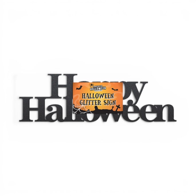 Wholesale Happy Halloween Black Glitter Sign | Wholesale Direct