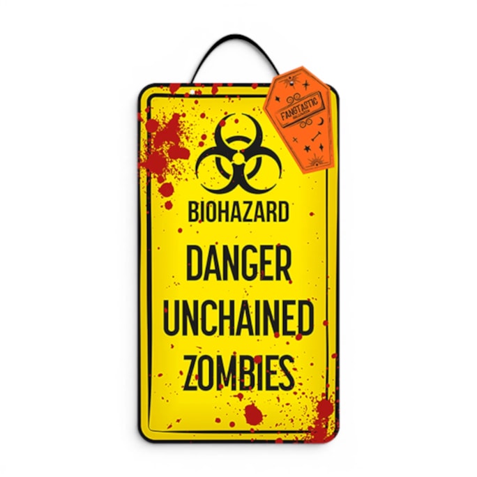 Wholesale Halloween Warning Plaque 40x23cm | Wholesale Direct