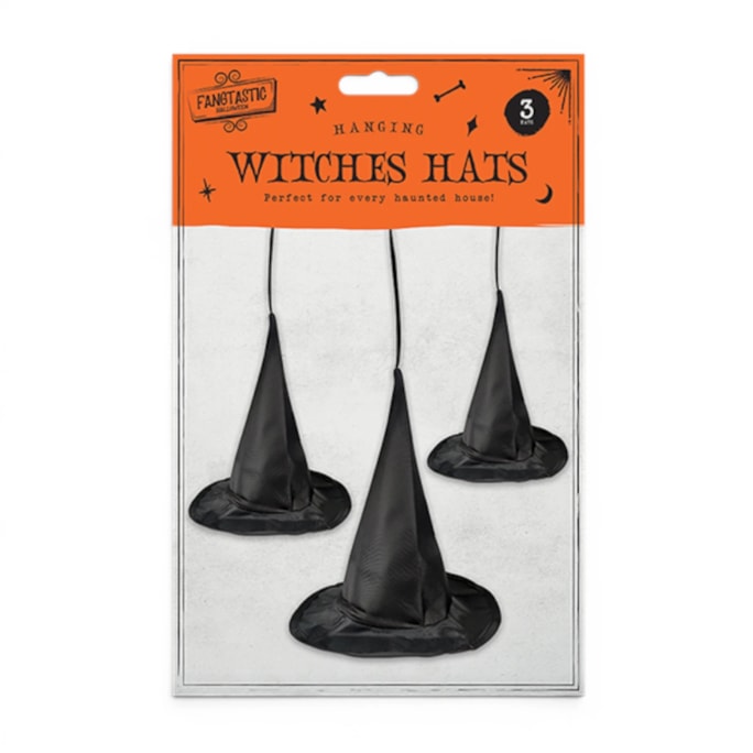 Wholesale Hanging Witch Hat Decorations 20cm - 3pk | Wholesale Direct