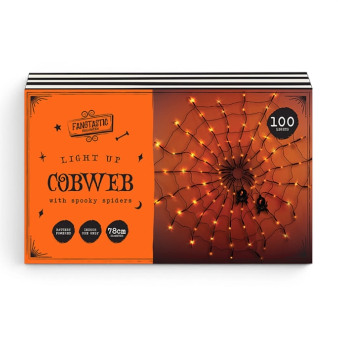 Wholesale Spooky Light Up Cobweb with Spiders 78cm | Wholesale Direct Wholesale Spooky Light Up Cobweb with Spiders 78cm | Wholesale Direct