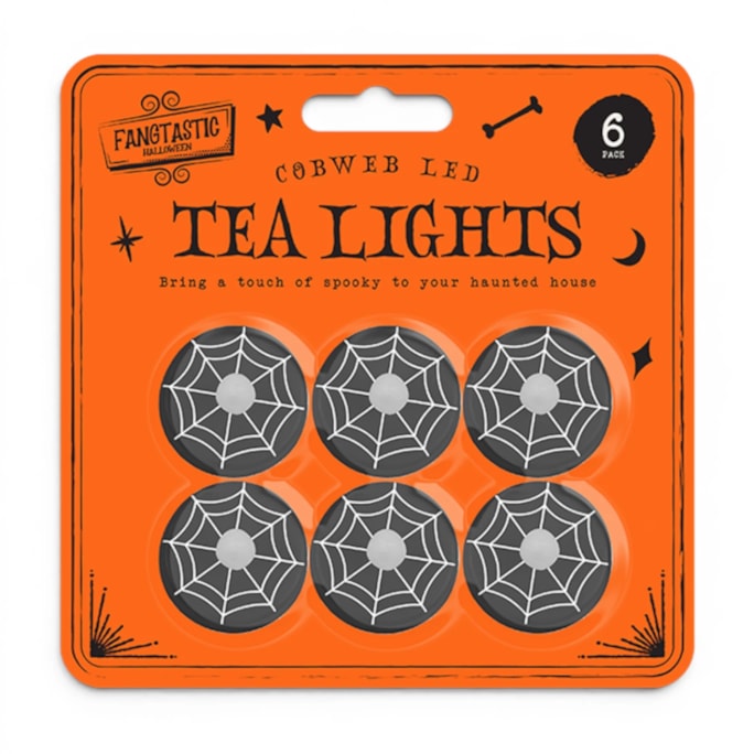 Wholesale Cobweb LED Tea Lights 6pk | Wholesale Direct