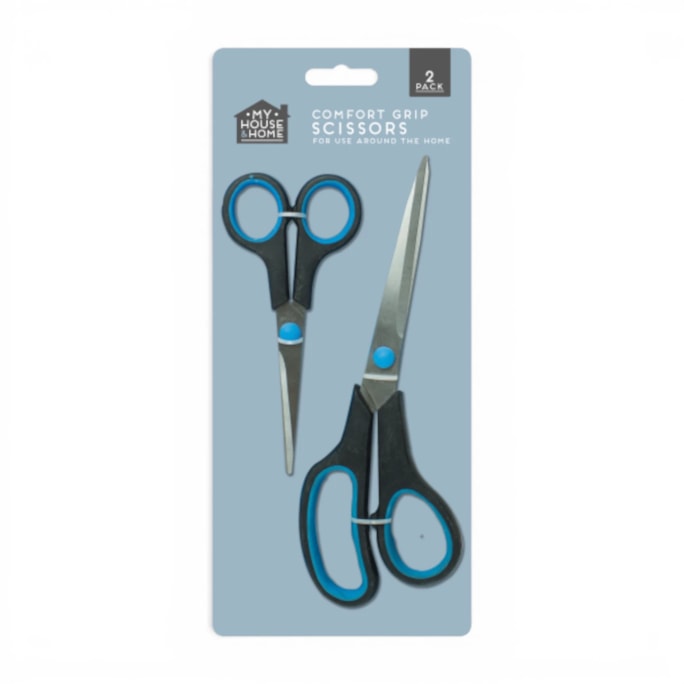 Wholesale Comfort Grip Scissors - 2 Pack | Wholesale Direct Wholesale Comfort Grip Scissors - 2 Pack | Wholesale Direct