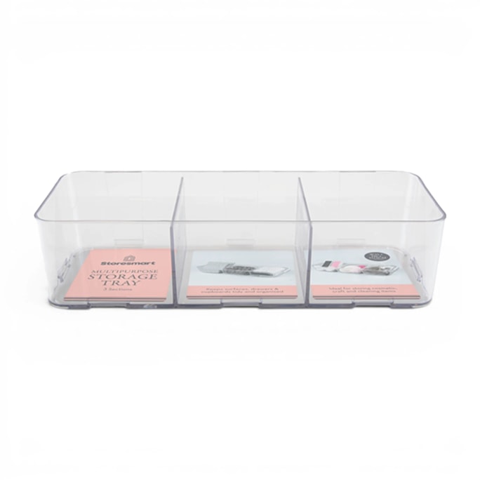 Wholesale 3 Section Multipurpose Organiser 6X13X35cm | Wholesale Direct