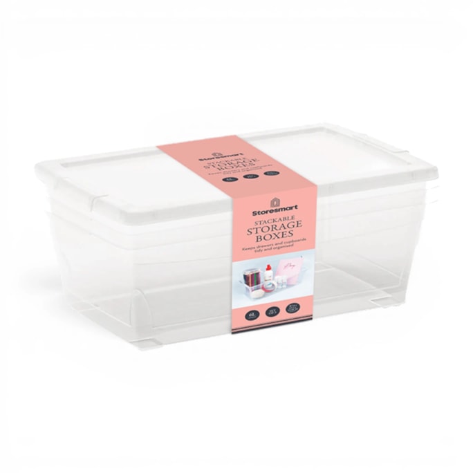 Wholesale Storage Box with Lid 6L 3pk | Wholesale Direct