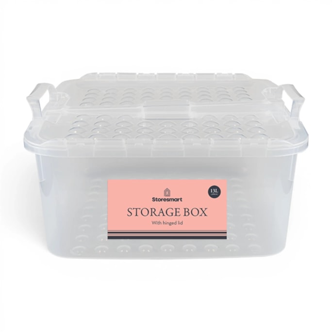 Wholesale Storage Box with Hinged Lid 13L | Wholesale Direct