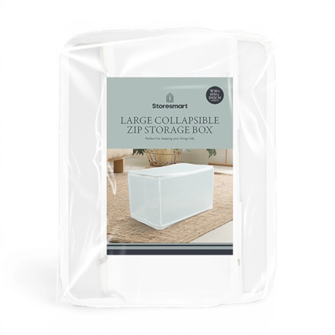 Wholesale Large Collapsible Zip Storage Box 30X52X30CM CDU | Wholesale Direct