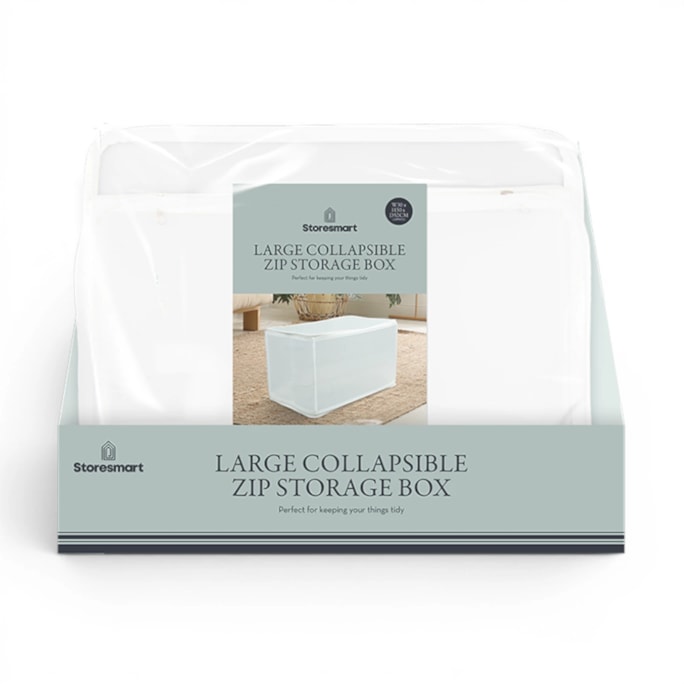 Wholesale Large Collapsible Zip Storage Box 30X52X30CM CDU | Wholesale Direct