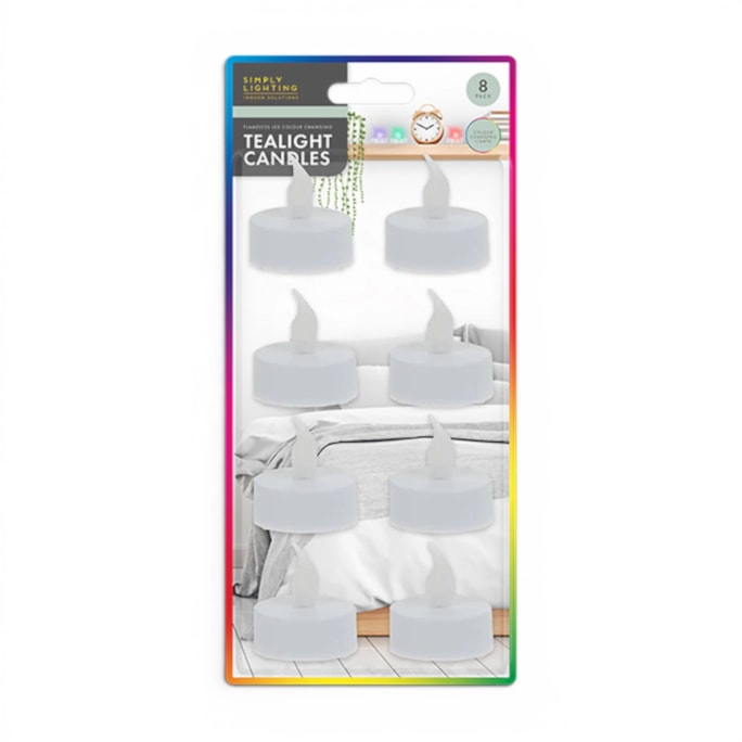 Wholesale Flameless LED Colour Changing Tealights 8pk | Wholesale Direct
