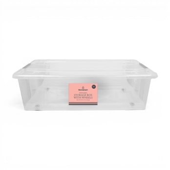 Wholesale Clip Lid Storage Box With Wheels 35L | Wholesale Direct