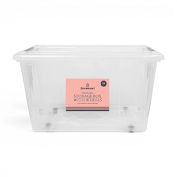 Wholesale Clip Lid Storage Box With Wheels 60L | Wholesale Direct