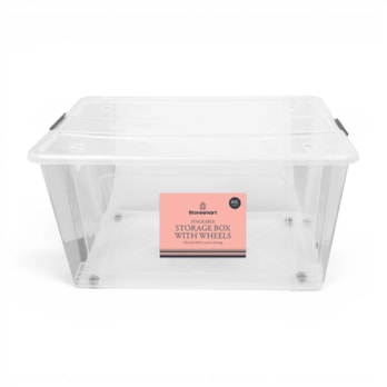 Wholesale Clip Lid Storage Box With Wheels 80L | Wholesale Direct Wholesale Clip Lid Storage Box With Wheels 80L | Wholesale Direct