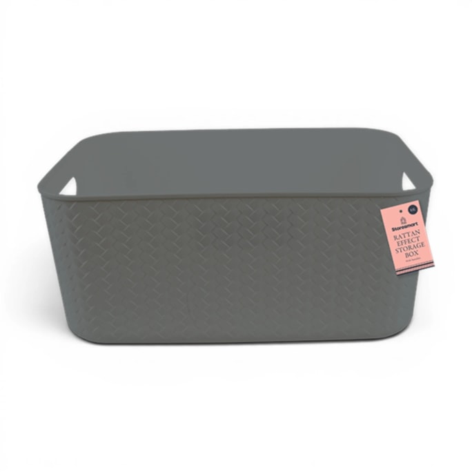 Wholesale Rattan Effect Storage Box with Handles 13L | Wholesale Direct