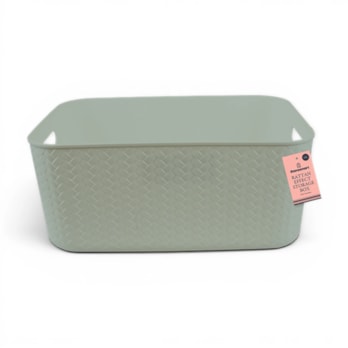 Wholesale Rattan Effect Storage Box with Handles 13L | Wholesale Direct