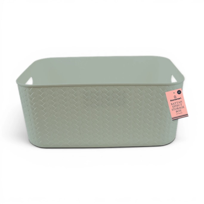 Wholesale Rattan Effect Storage Box with Handles 13L | Wholesale Direct