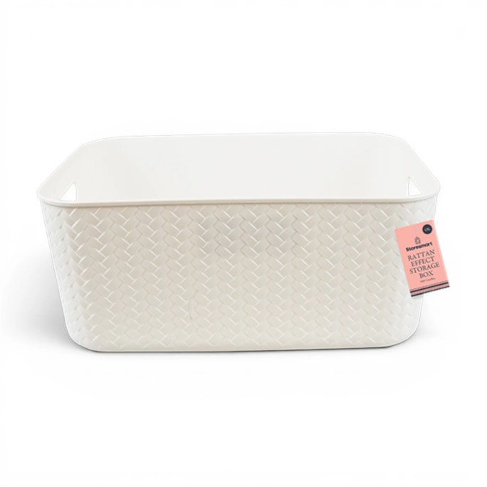 Wholesale Rattan Effect Storage Box with Handles 13L | Wholesale Direct