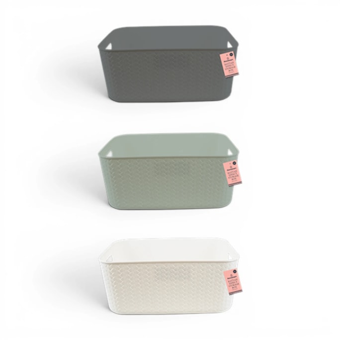 Wholesale Rattan Effect Storage Box with Handles 13L | Wholesale Direct
