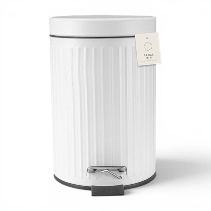 Wholesale Ribbed Metal Pedal Bin 3L | Wholesale Direct