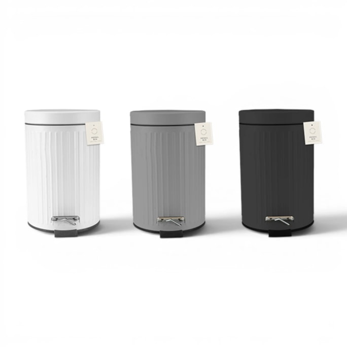 Wholesale Ribbed Metal Pedal Bin 3L | Wholesale Direct