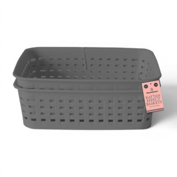 Wholesale Rattan Effect Storage Baskets 2pk | Wholesale Direct Wholesale Rattan Effect Storage Baskets 2pk | Wholesale Direct