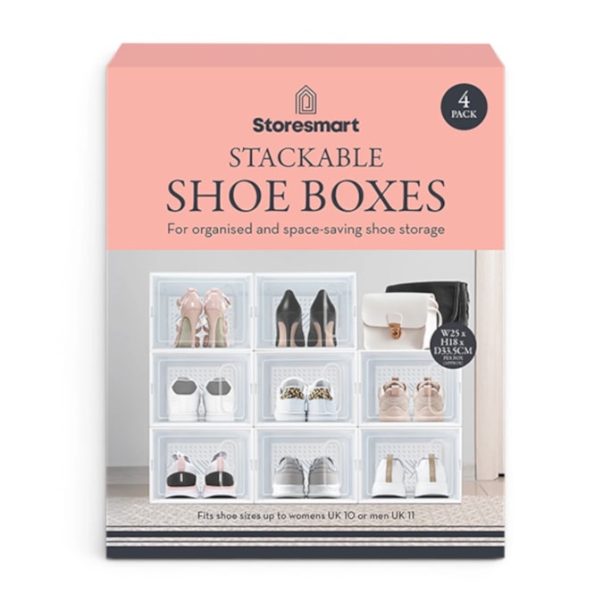 Wholesale Stackable Shoe Box 4pk | Wholesale Direct