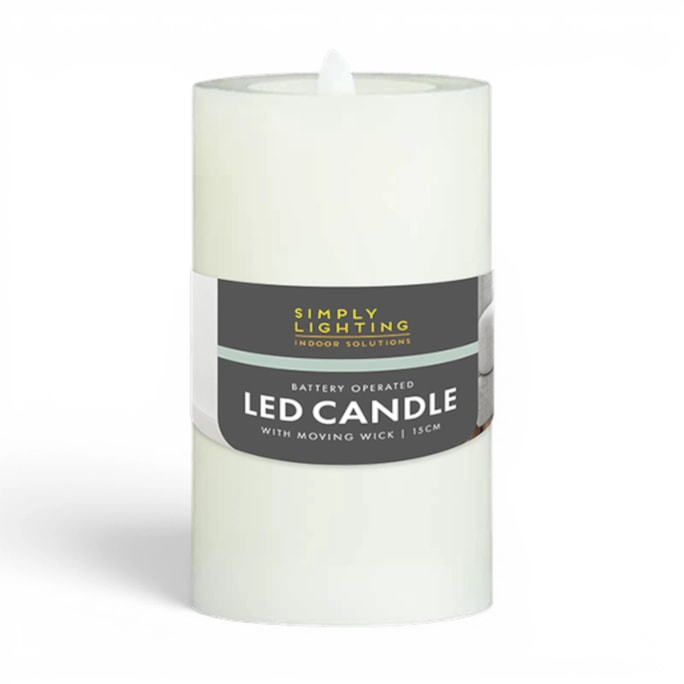 Wholesale LED Moving Wick Candle 15cm | Wholesale Direct