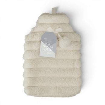 Wholesale Faux Fur Ribbed Hot Water Bottle With Pom Poms 1.7L | Wholesale Direct Wholesale Faux Fur Ribbed Hot Water Bottle With Pom Poms 1.7L | Wholesale Direct