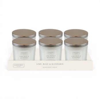 Wholesale Lime, Basil And Mandarin Luxury Candle With Metal Lid CDU | Wholesale Direct