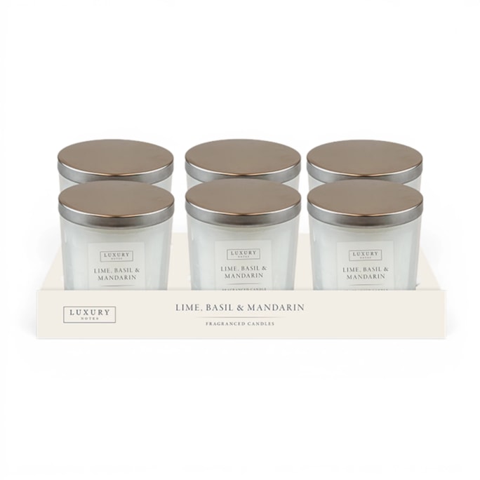 Wholesale Lime, Basil And Mandarin Luxury Candle With Metal Lid CDU | Wholesale Direct