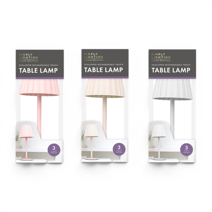 Wholesale Scalloped Rechargeable Touch Table Lamp | Wholesale Direct