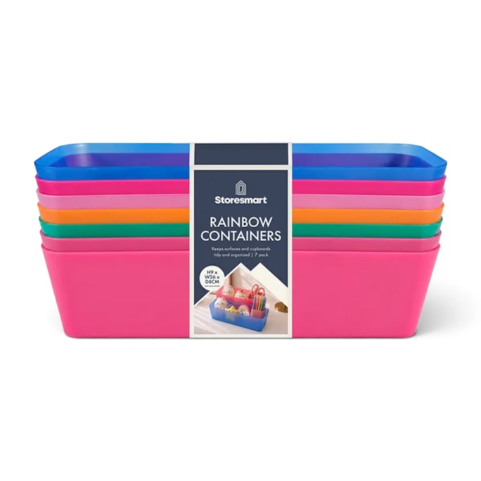 Wholesale Rainbow Container Box 25.6*8.7*7.5cm 7pk | Wholesale Direct
