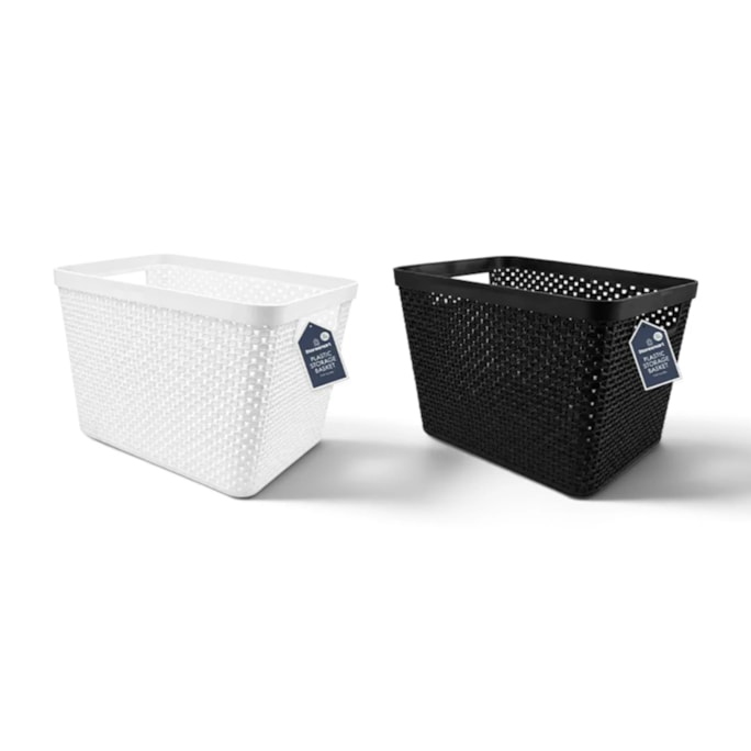 Wholesale Plastic Storage Basket With Handle 35.5*29*21.5cm 18L | Wholesale Direct
