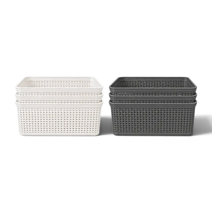 Wholesale Weave Plastic Basket 24.5x19x10.5cm 3pk | Wholesale Direct Wholesale Weave Plastic Basket 24.5x19x10.5cm 3pk | Wholesale Direct