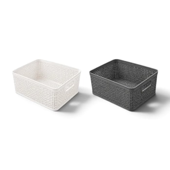 Wholesale Weave Plastic Basket 24.5x19x10.5cm 3pk | Wholesale Direct