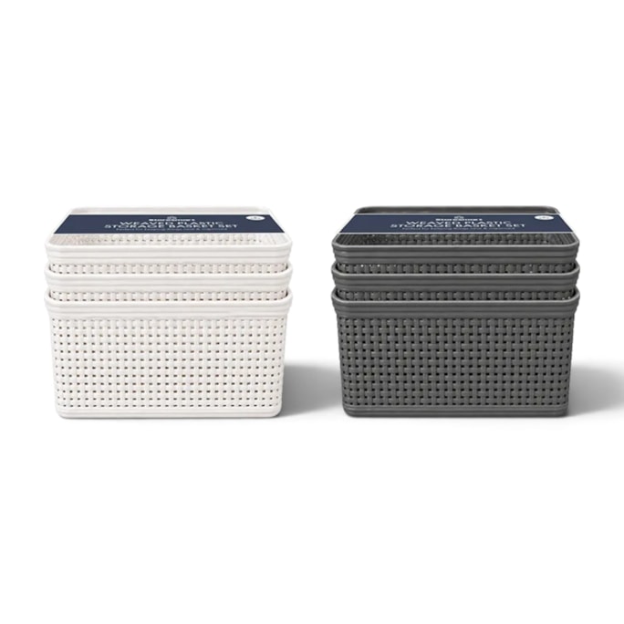 Wholesale Weave Plastic Basket 24.5x19x10.5cm 3pk | Wholesale Direct Wholesale Weave Plastic Basket 24.5x19x10.5cm 3pk | Wholesale Direct