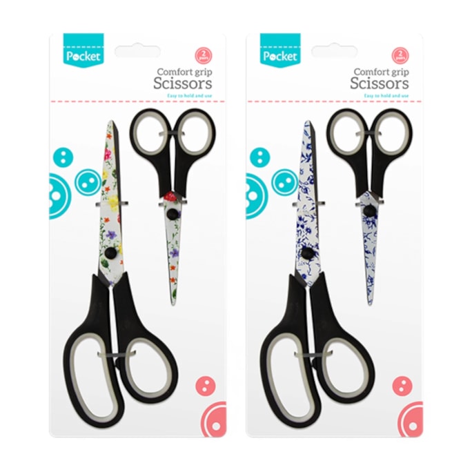 Wholesale Floral Pattern Scissors - 2 Pack | Wholesale Direct