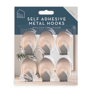 Wholesale Metal Self-Adhesive Hooks 6pk | Wholesale Direct Wholesale Metal Self-Adhesive Hooks 6pk | Wholesale Direct