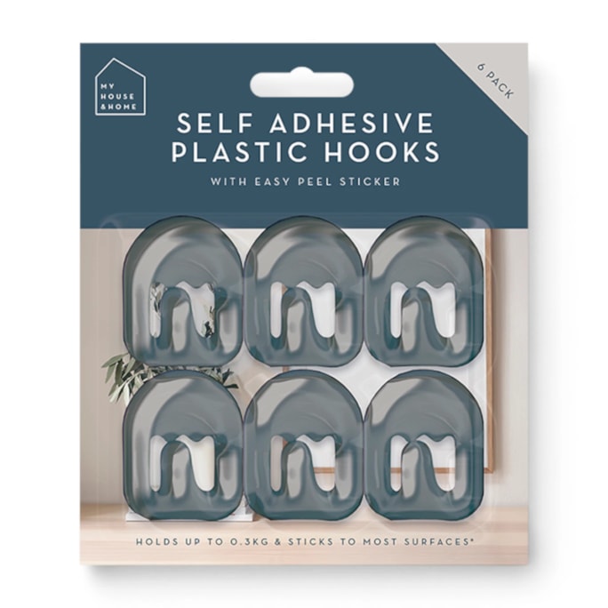 Wholesale Plastic Self-Adhesive Hooks 6pk | Wholesale Direct Wholesale Plastic Self-Adhesive Hooks 6pk | Wholesale Direct