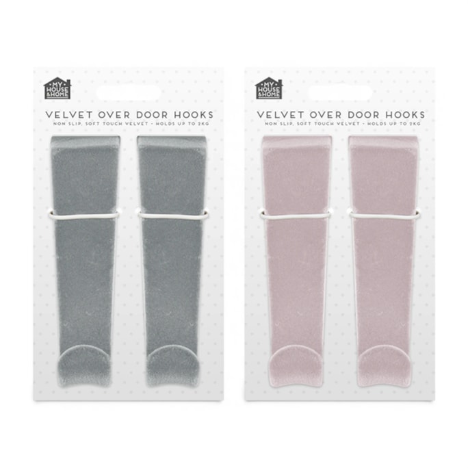 Wholesale Velvet Over-the-door Hooks 2pk | Wholesale Direct