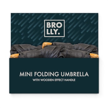 Wholesale Folding Mini Umbrella Wooden Handle CDU | Wholesale Direct Wholesale Folding Mini Umbrella Wooden Handle CDU | Wholesale Direct