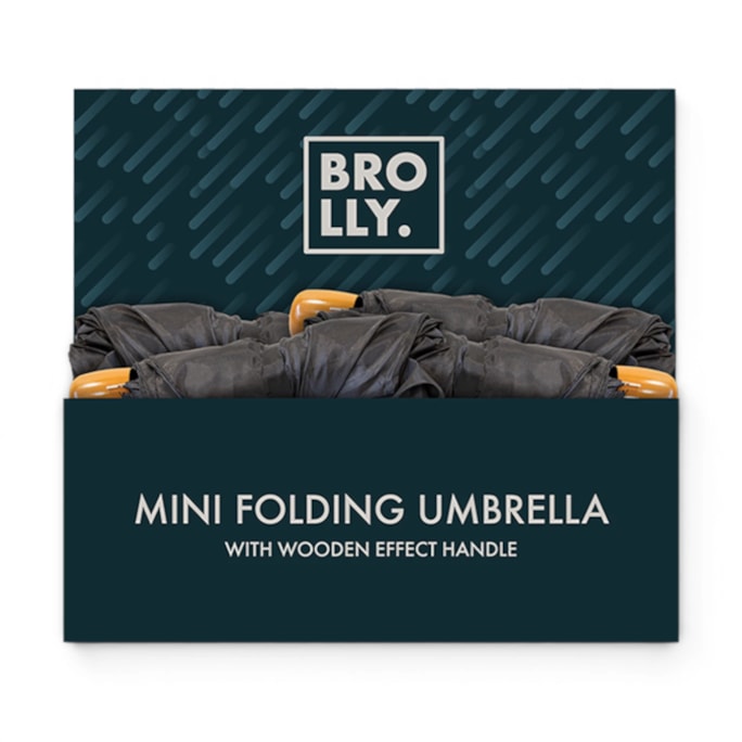 Wholesale Folding Mini Umbrella Wooden Handle CDU | Wholesale Direct