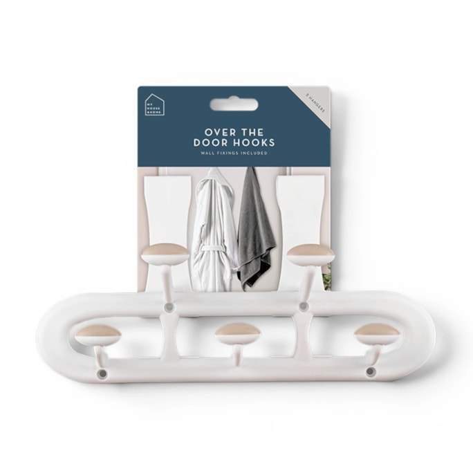 Wholesale Non-Slip Over the Door Hook with 5 Hangers | Wholesale Direct