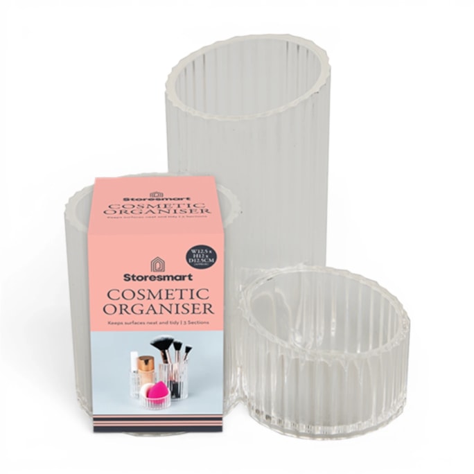 Wholesale Ribbed 3 Section Cosmetic Organiser | Wholesale Direct
