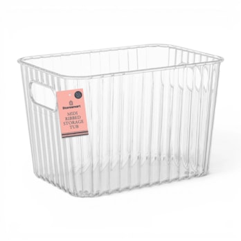 Wholesale Midi Ribbed Storage Tub 16X24.3X16.8cm | Wholesale Direct Wholesale Midi Ribbed Storage Tub 16X24.3X16.8cm | Wholesale Direct