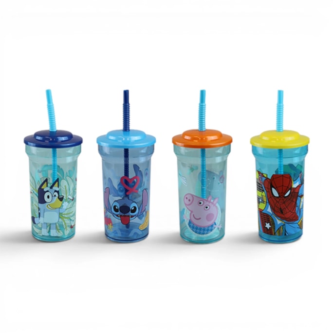 Wholesale LICENSED CLEAR STRAW TUMBLER 460ML ASSTD | Wholesale Direct
