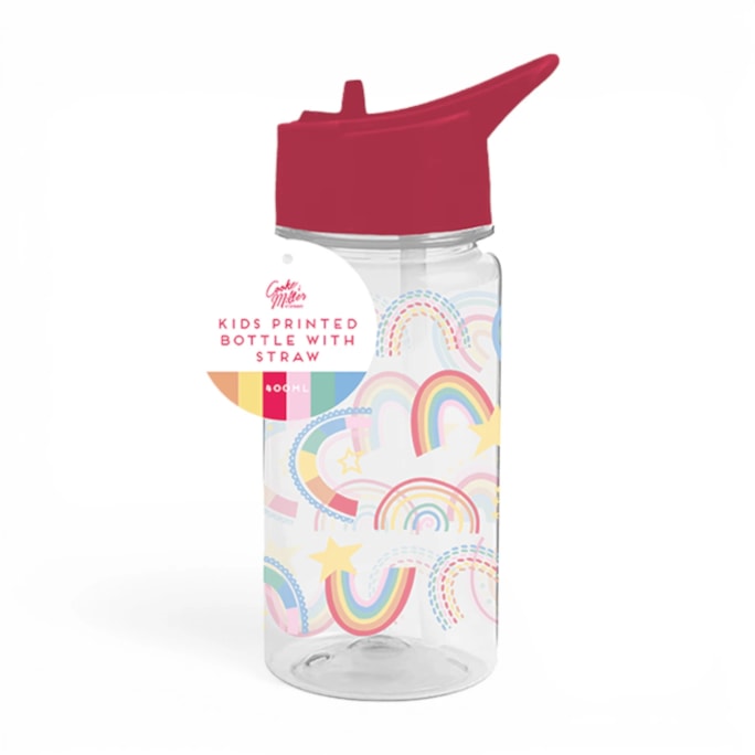 Wholesale Girls Printed Bottle With Straw 400ml | Wholesale Direct