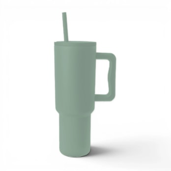 Wholesale Neutrals Double Walled Tumbler with Handle and Straw 1100ml | Wholesale Direct