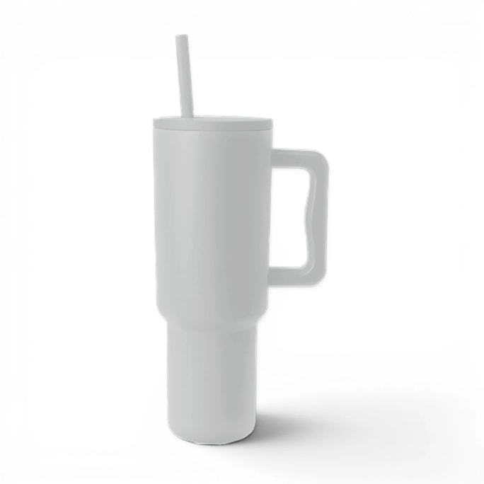 Wholesale Neutrals Double Walled Tumbler with Handle and Straw 1100ml | Wholesale Direct Wholesale Neutrals Double Walled Tumbler with Handle and Straw 1100ml | Wholesale Direct