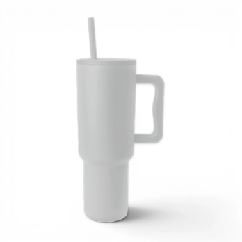 Wholesale Neutrals Double Walled Tumbler with Handle and Straw 1100ml | Wholesale Direct