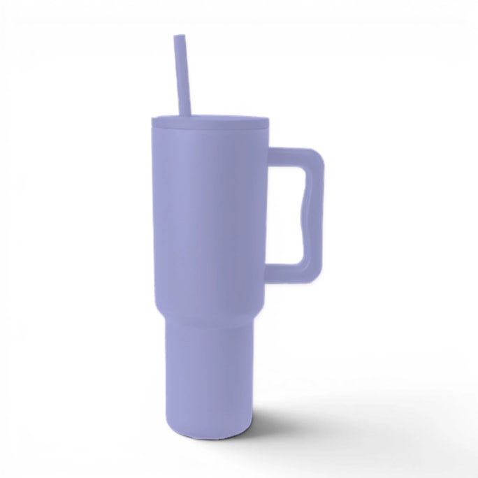 Wholesale Neutrals Double Walled Tumbler with Handle and Straw 1100ml | Wholesale Direct